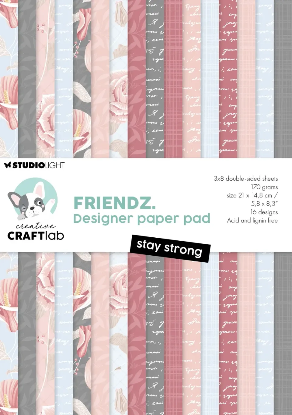 Creative Craftlab Essentials Stay Strong Papierblock Designpapier
