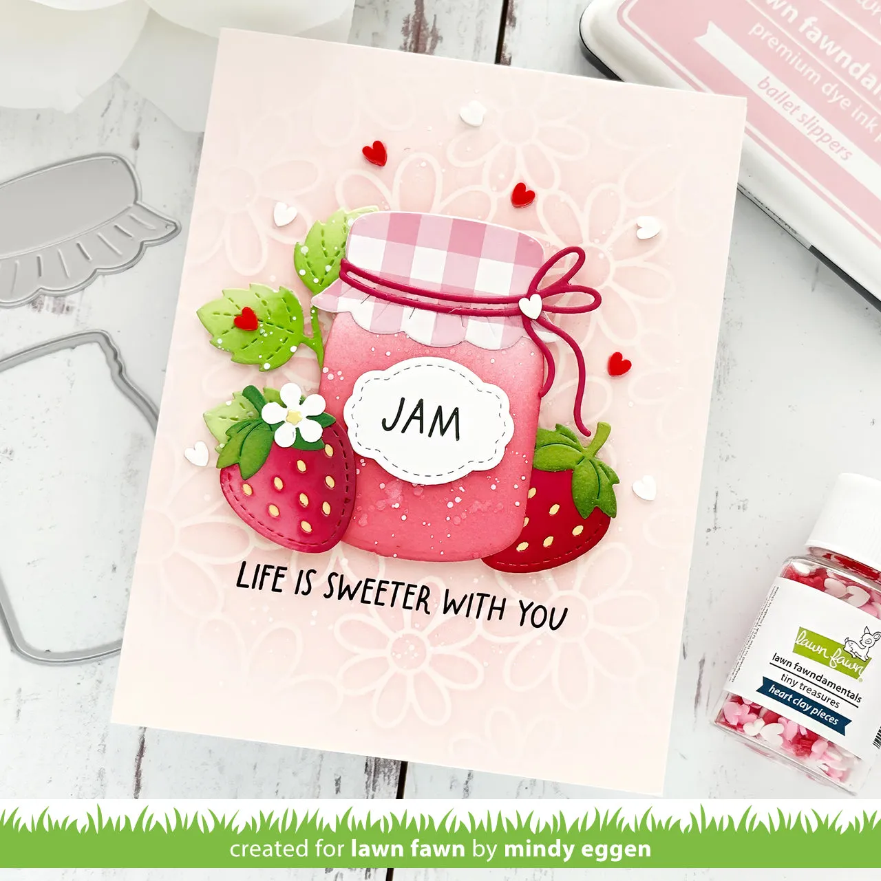 Lawn Fawn Jam and Honey Sentiments Stempelset englisch