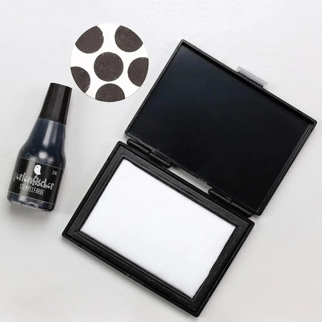 Perlenfischer Stempelkissen Set Schwarz 25 ml Dye Ink