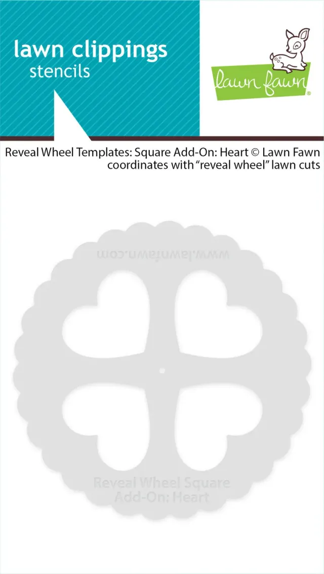 Lawn Fawn Reveal Wheel Square Add-On Heart Schablone