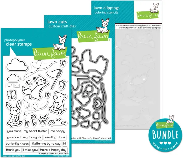 Lawn Fawn Butterfly Kisses Bundle Stempel Stanzen Schablonen