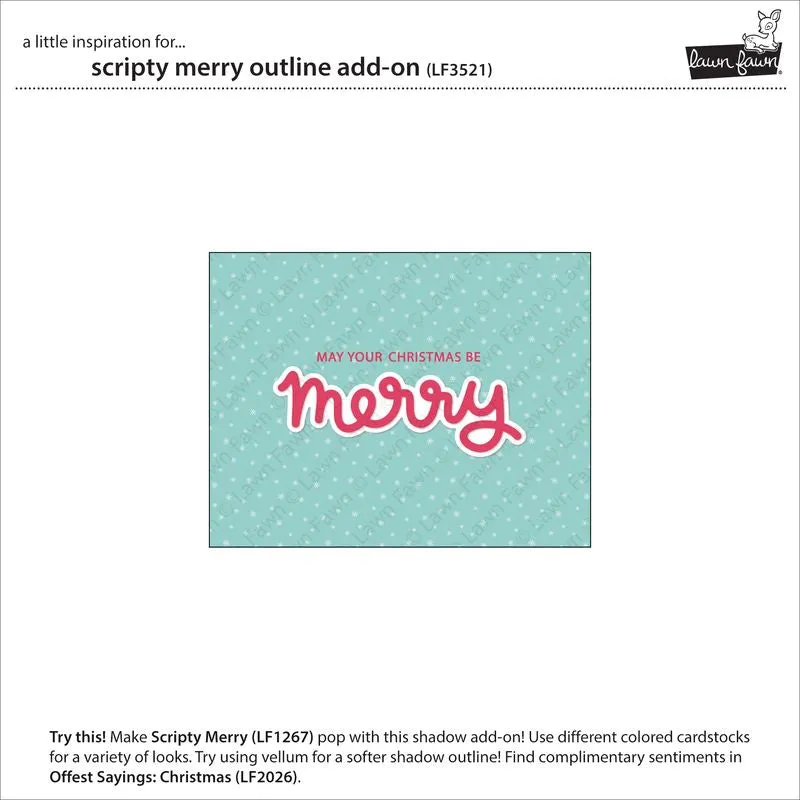 Lawn Fawn Lawn Cuts Scripty Merry Stanze Outline Weihnachten