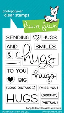 Lawn Fawn Long Distance Hugs Clear Stamps Stempelset Grüße