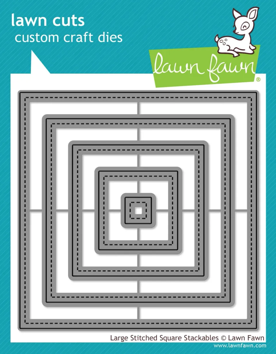 Lawn Fawn Large Stitched Square Stanzen 5-teilig genäht