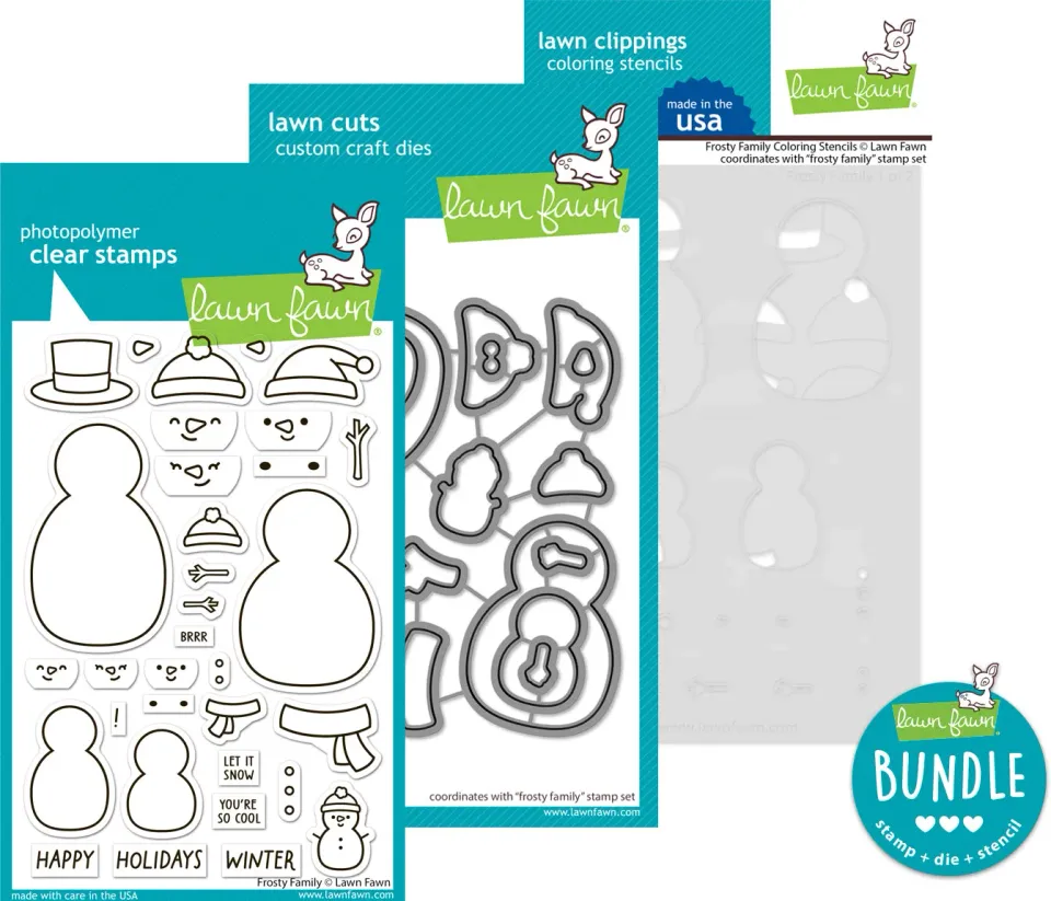 Lawn Fawn Frosty Family Bundle Stempel Stanze Schablone