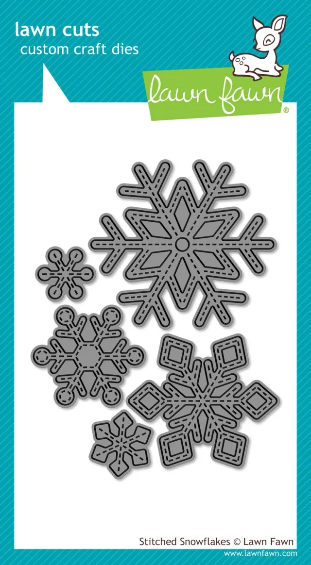 Lawn Fawn Stitched Snowflakes Stanze 5 Schneeflocken