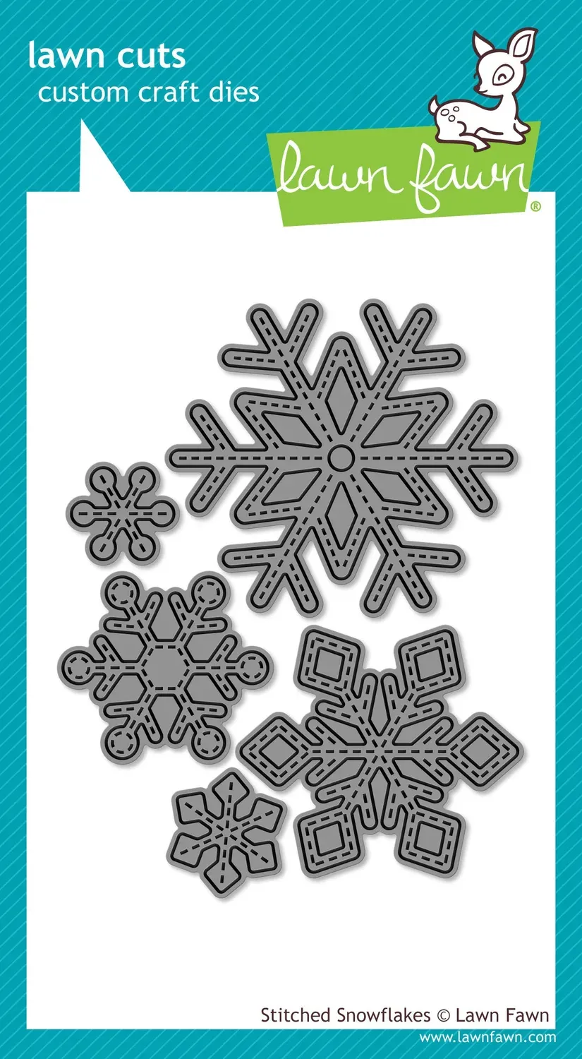 Lawn Fawn Stitched Snowflakes Stanze 5 Schneeflocken