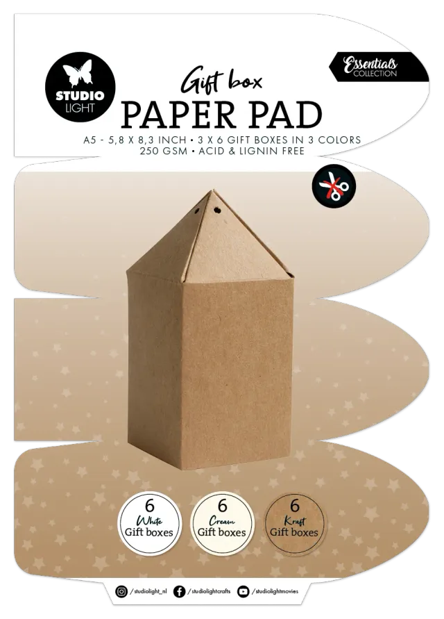 StudioLight Essentials Giftbox Geschenkbox-Block 18 Blatt A5