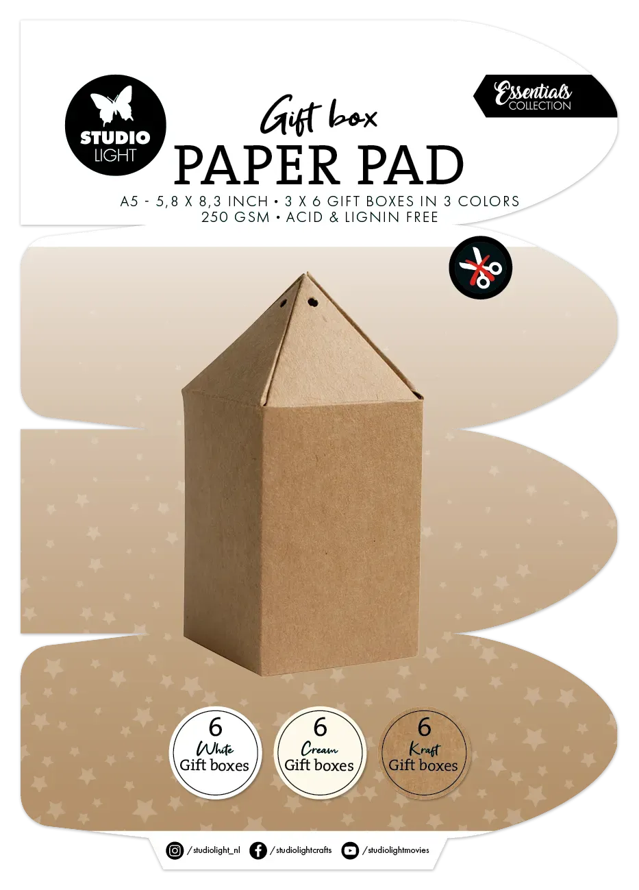 StudioLight Essentials Giftbox Geschenkbox-Block 18 Blatt A5