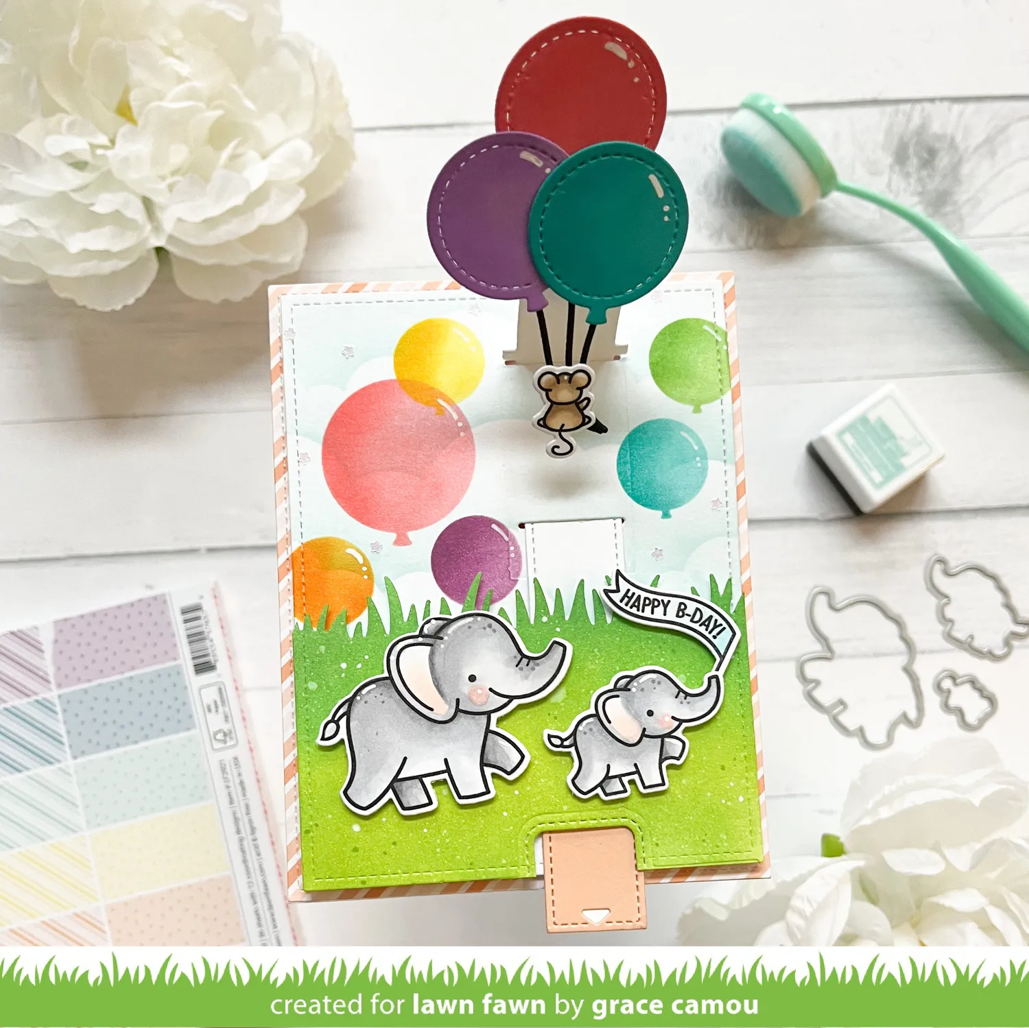 Lawn Fawn Lawn Cuts Pull 'n Pop Pull Tab Stanze interaktiv