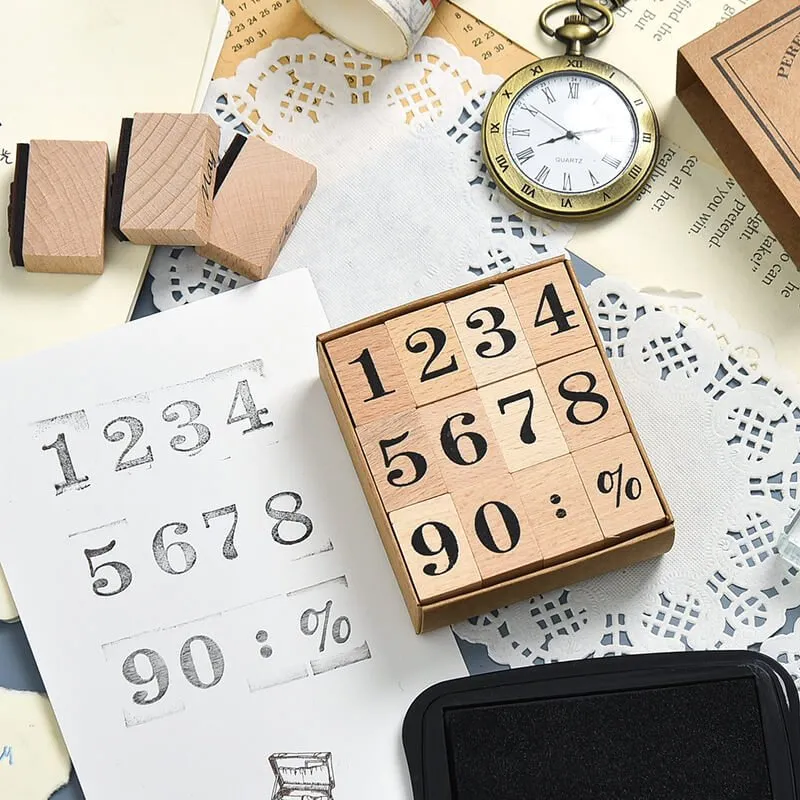 Ieebee Week and Month Stempel Holz 8 Stück Week Daten