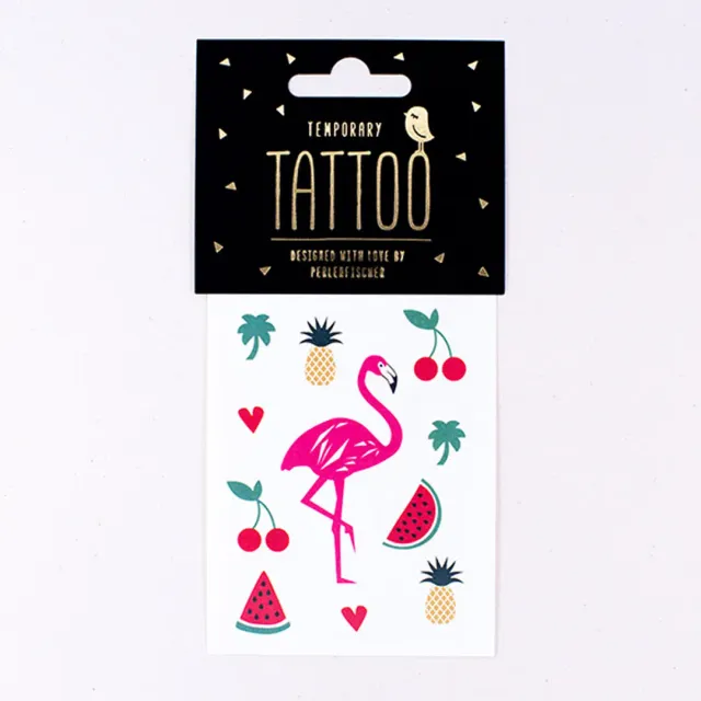 Perlenfischer Tattoo Flamingo Cocktail temporär