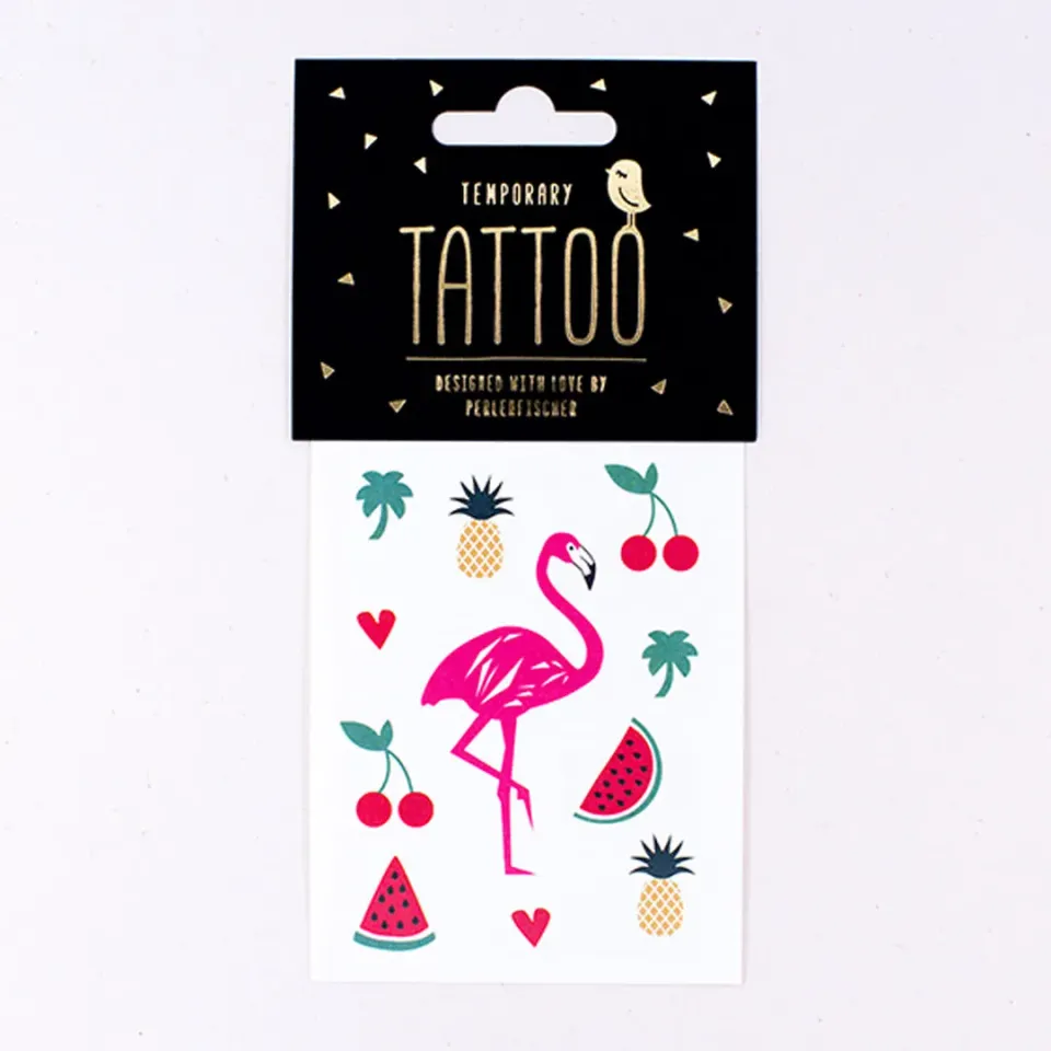 Perlenfischer Tattoo Flamingo Cocktail temporär