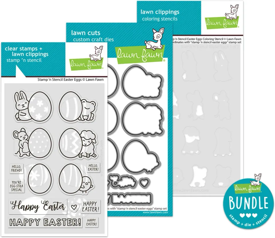 Lawn Fawn Stamp'n Stencil Easter Eggs Stempelset Ostern Bundle