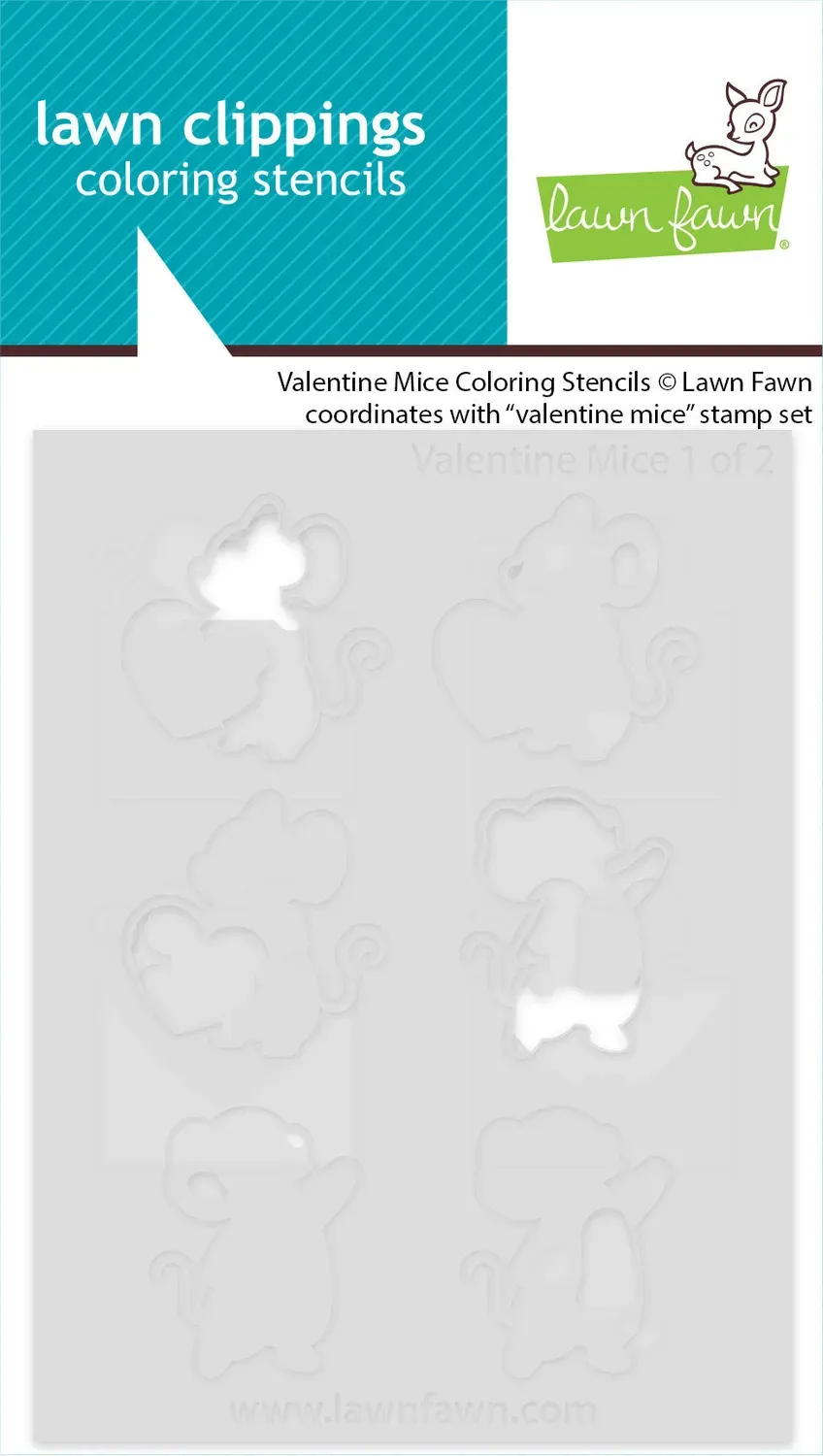 Lawn Fawn Valentine Mice Coloring Stencils Schablonen Mäuse