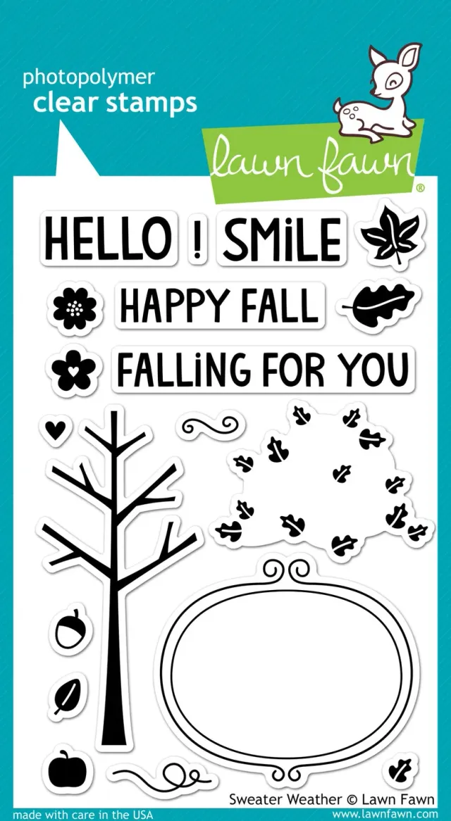 Lawn Fawn Sweater Weather Clear Stamps Stempelset 19-teilig Herbst