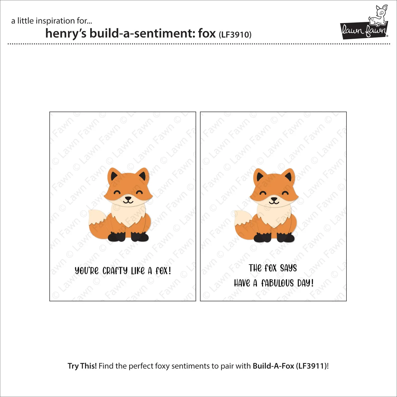 Lawn Fawn Henry's Build-A-Sentiment Fox Stempelset LF3910