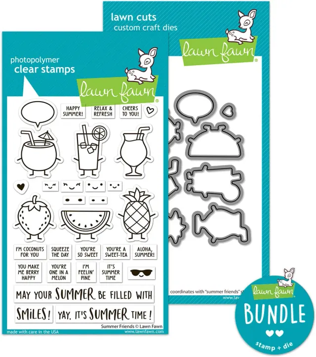 Lawn Fawn Summer Friends Stempel Stanz Bundle Sommer
