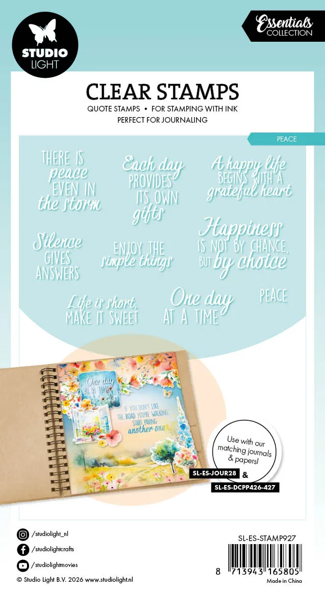 Studio Light Essentials Quotes Peace Clear Stempel 9x13 cm
