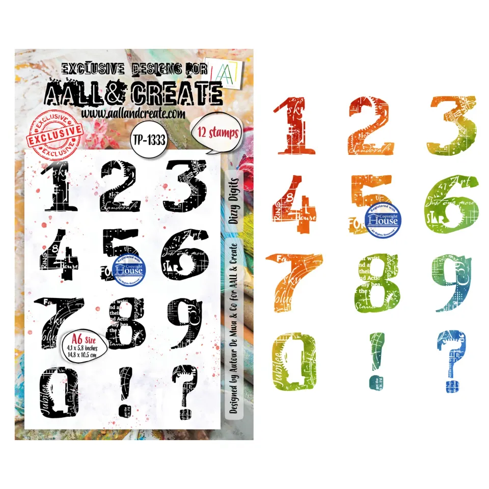 AALL and Create TP-1333 Dizzy Digits Stempelset A6 Zahlen