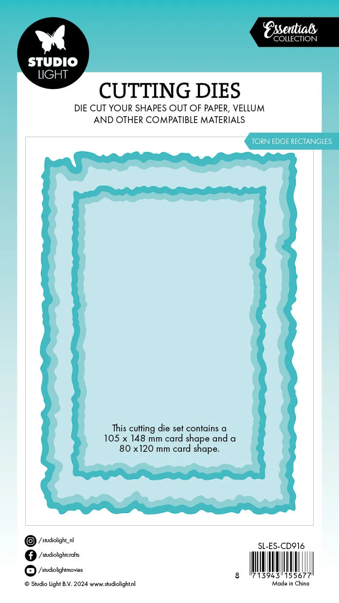 StudioLight Essentials Torn Edge Rectangles Stanzschablone