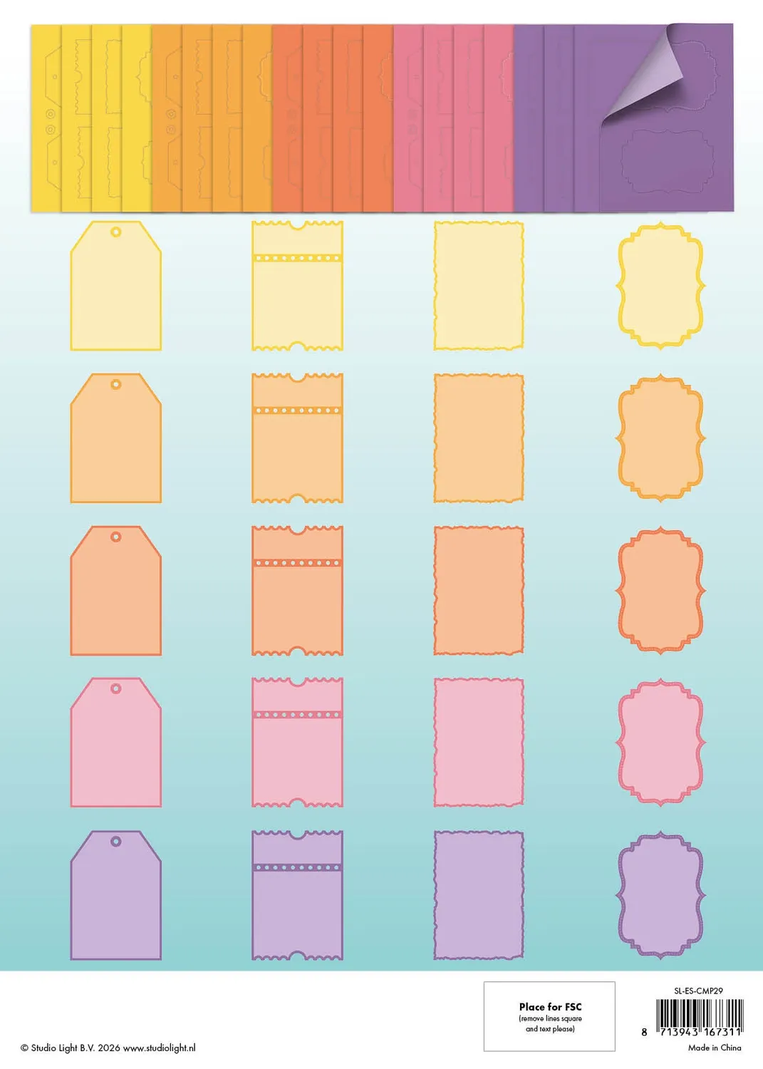 StudioLight Essentials Card Making Pad Papier 127x178mm 20Blatt