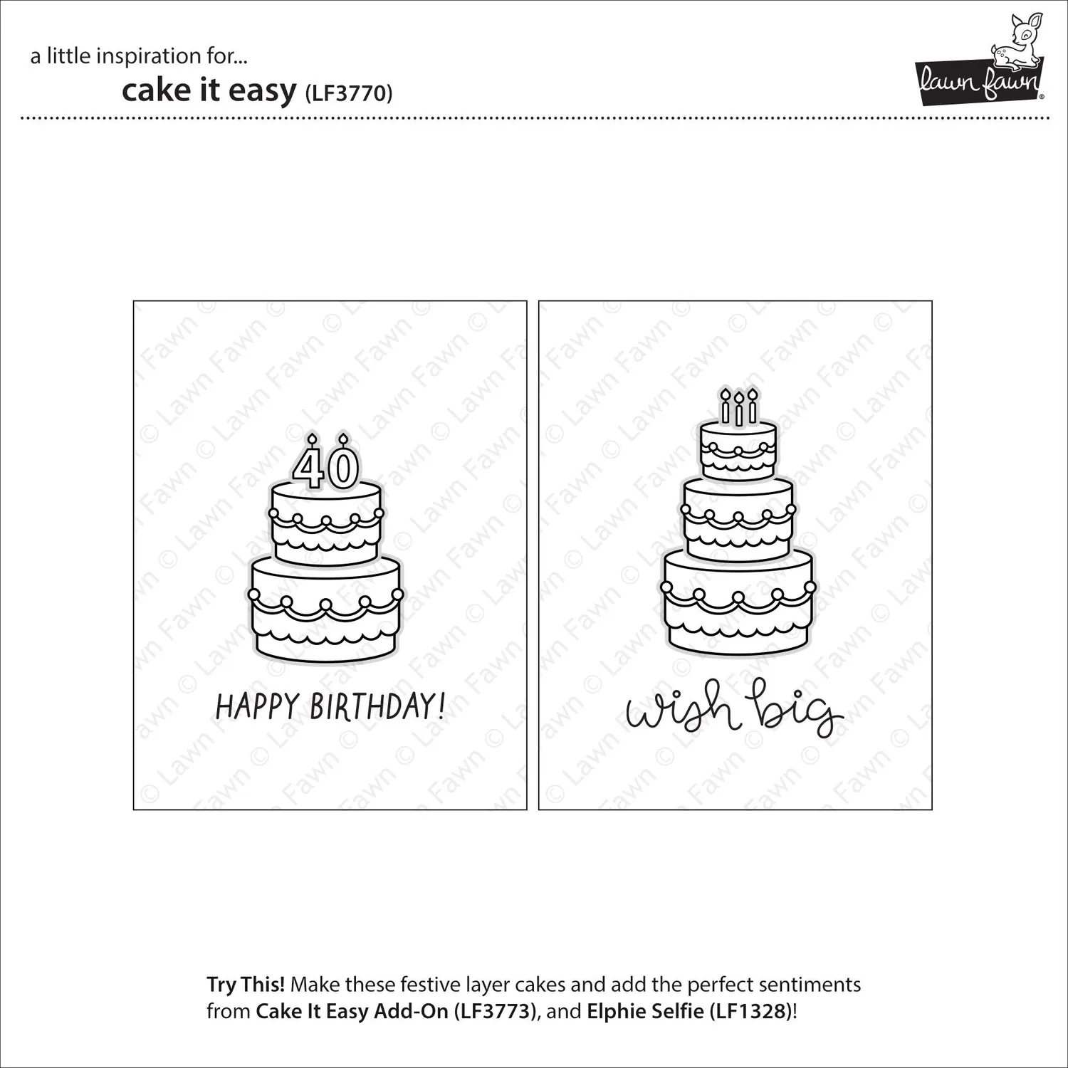 Lawn Fawn Cake It Easy Clear Stamps Geburtstag Torte
