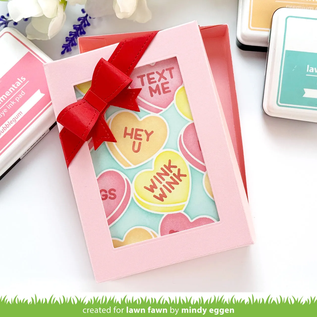 Lawn Fawn Candy Hearts Stencils Schablonen-Set 5tlg
