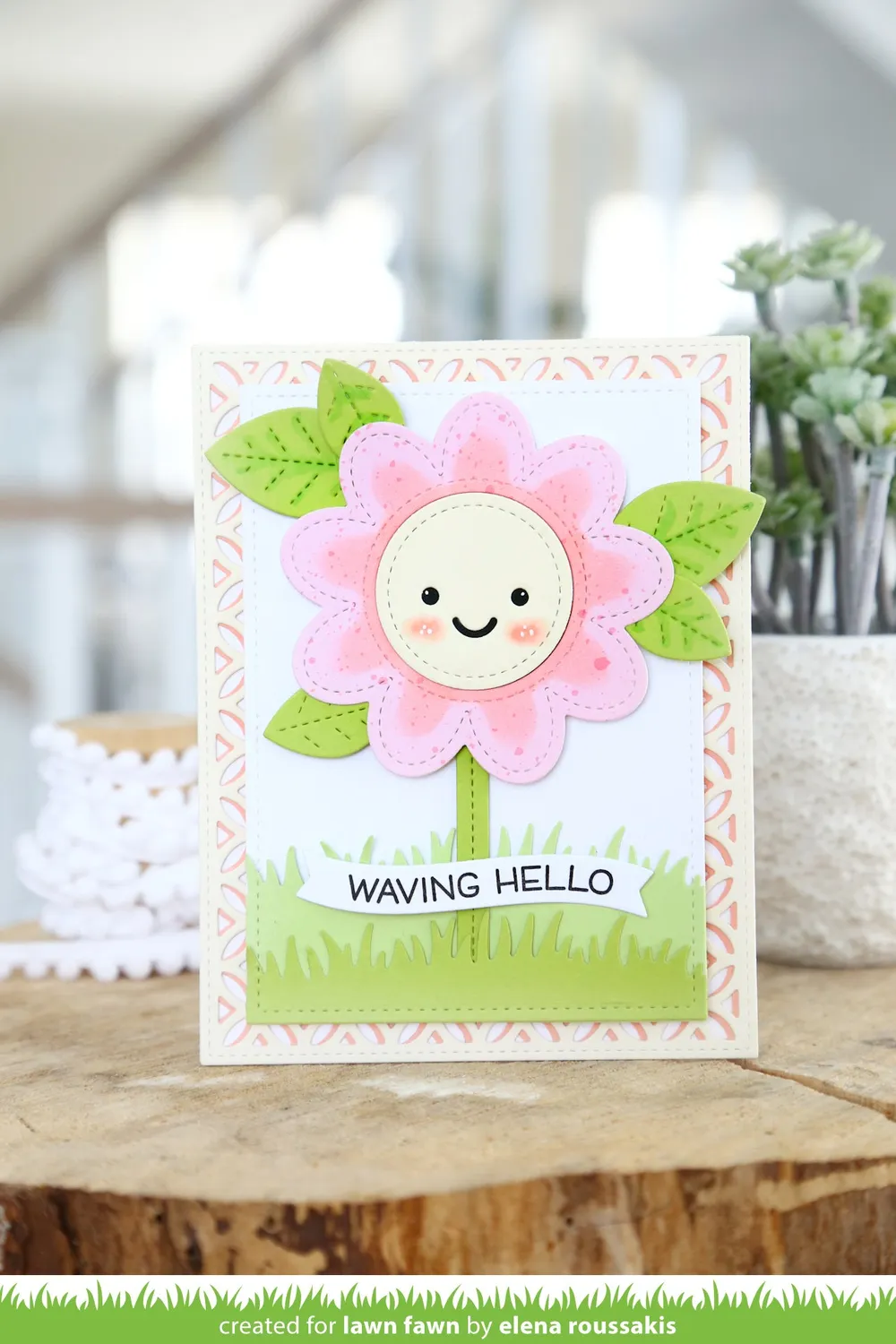 Lawn Fawn Stitched Flower Frame Stanzen Blumen
