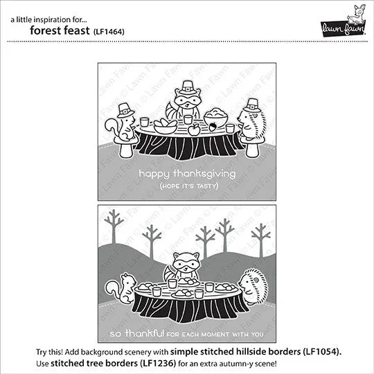 Lawn Fawn Forest Feast Clear Stamps Herbst Waldtiere