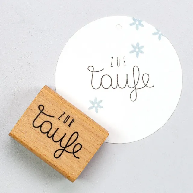 Perlenfischer Zur Taufe Stempel 27x39 mm Schrift