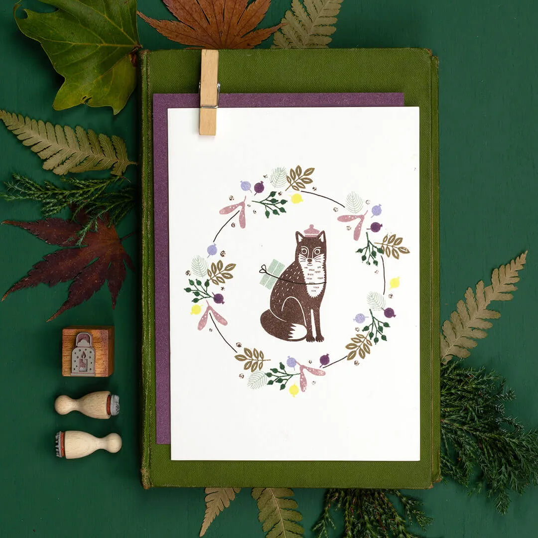 Perlenfischer Ahornsamen Stempel 12x13 mm Natur Holzstempel