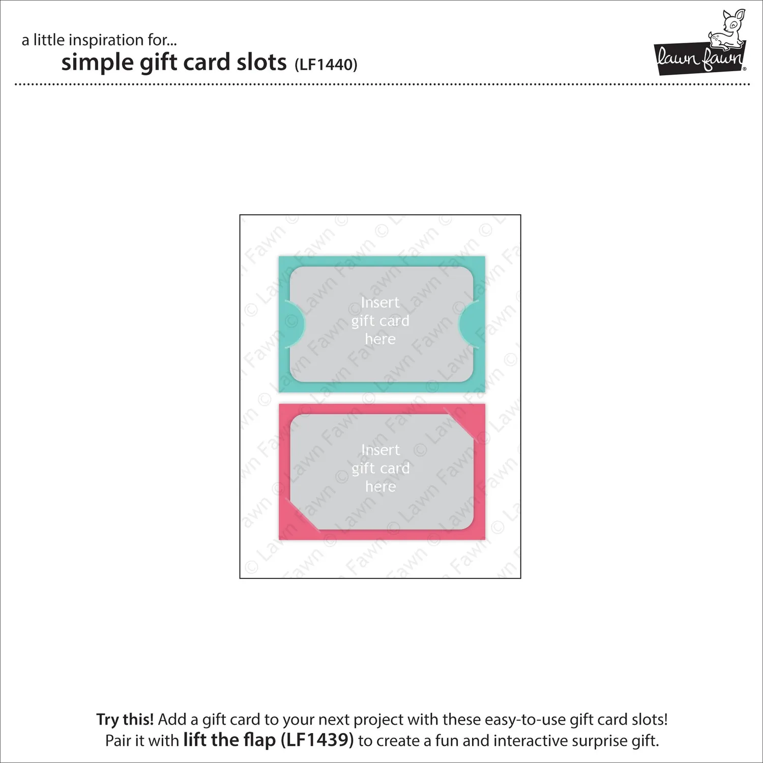 Lawn Fawn Simple Gift Card Slots Stanzschablonen 2-teilig