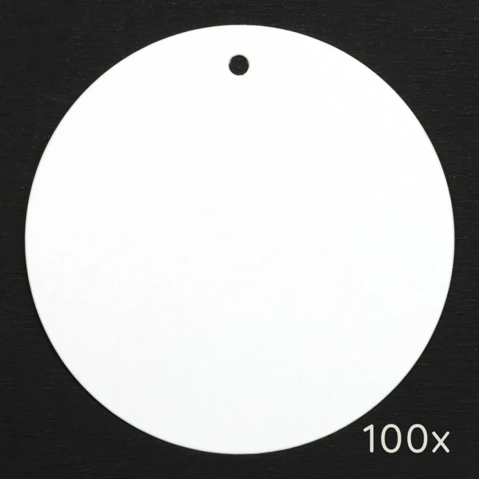 Perlenfischer Rund 75 mm Papieranhänger 100 Stück weiß