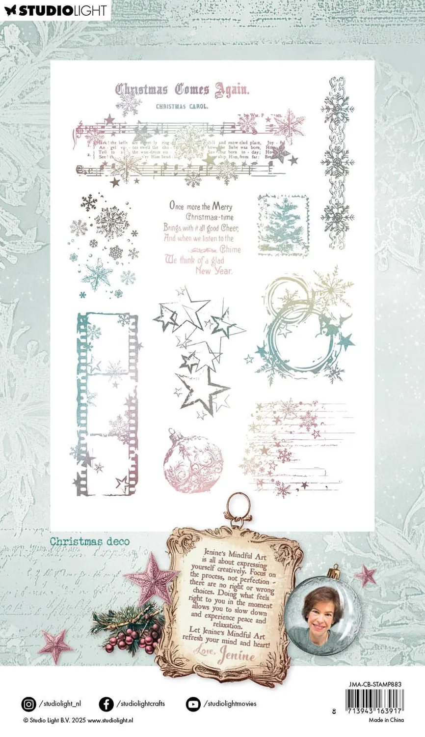 Jenine's Mindful Art Christmas Blush Clear Stempel Christmas deco
