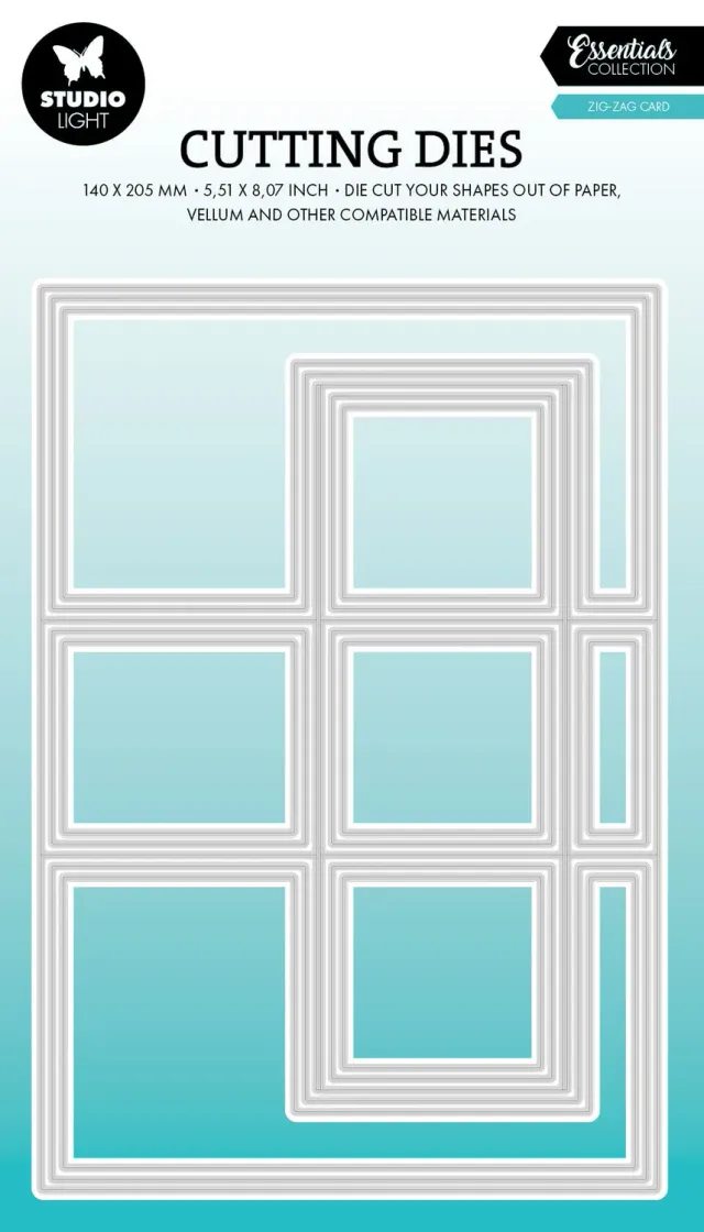 StudioLight Essentials Zig-zag card Stanzschablone 140 x 205 mm