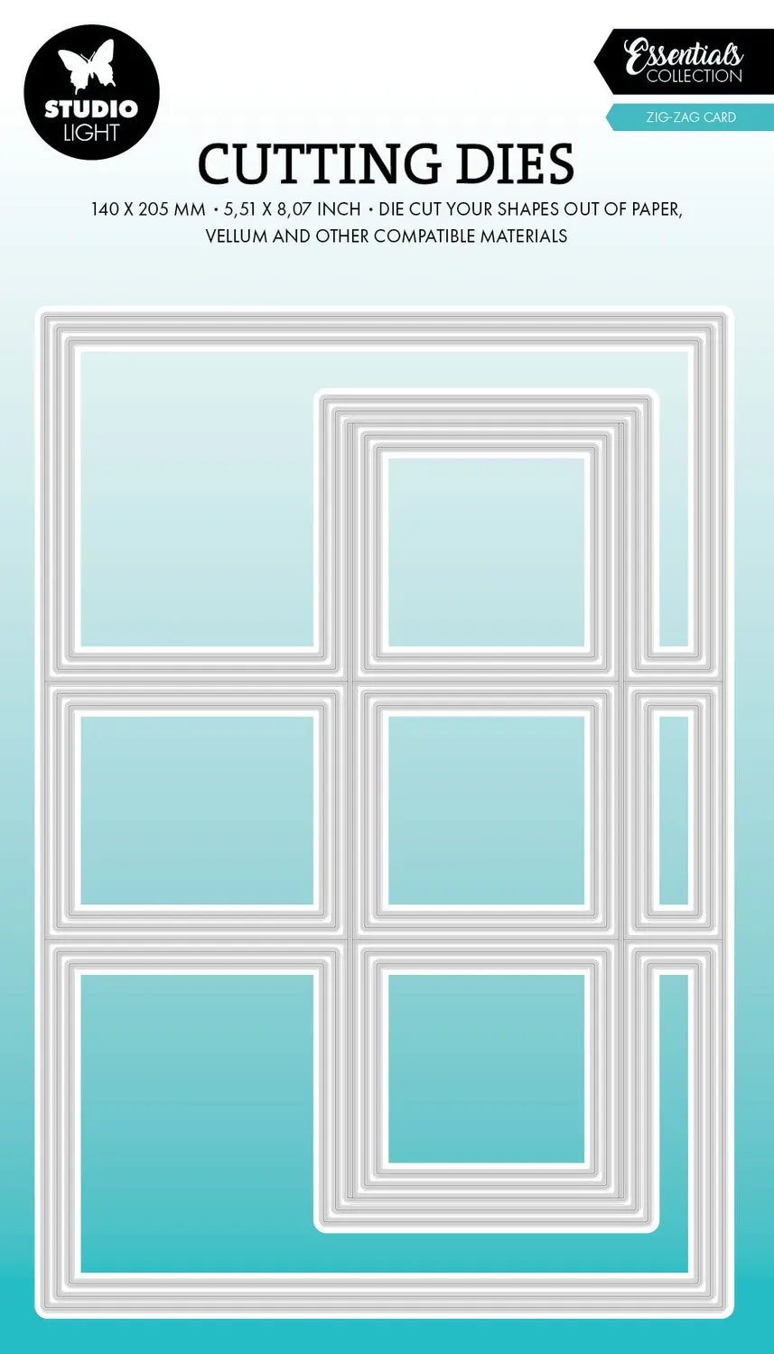 StudioLight Essentials Zig-zag card Stanzschablone 140 x 205 mm