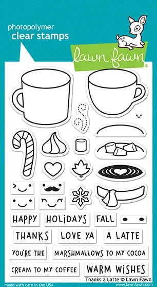 Lawn Fawn Thanks a Latte Stempelset Kaffee LF1761