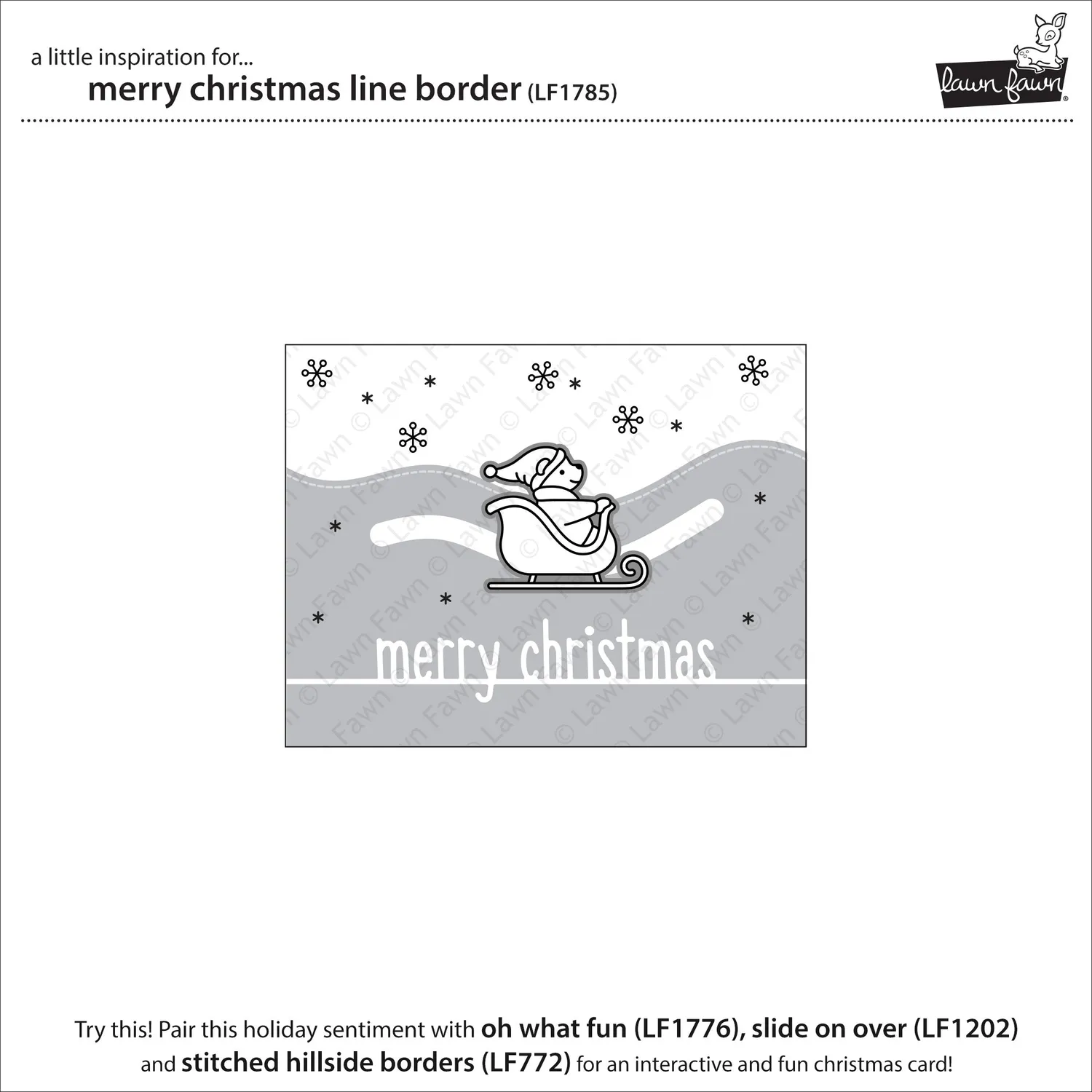 Lawn Fawn Merry Christmas Line Border Stanzschablone