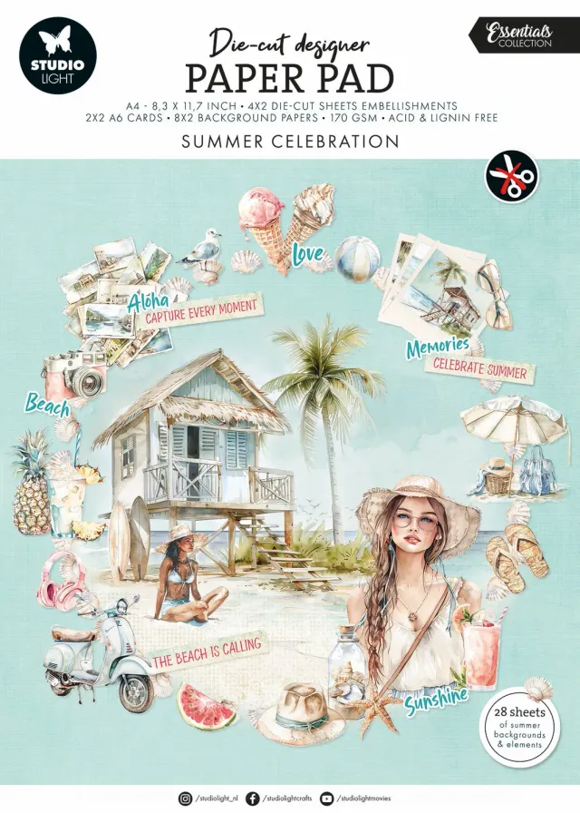 StudioLight Essentials Summer Celebration Die-Cut Papierblock 28 Blatt