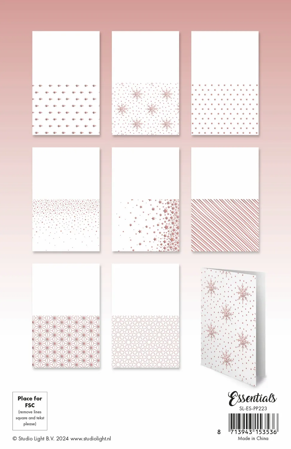 Studio Light Essentials Foiled Cards Karten Rosegold