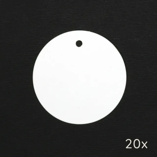 Perlenfischer Papieranhänger rund 50mm weiß 20 Stk