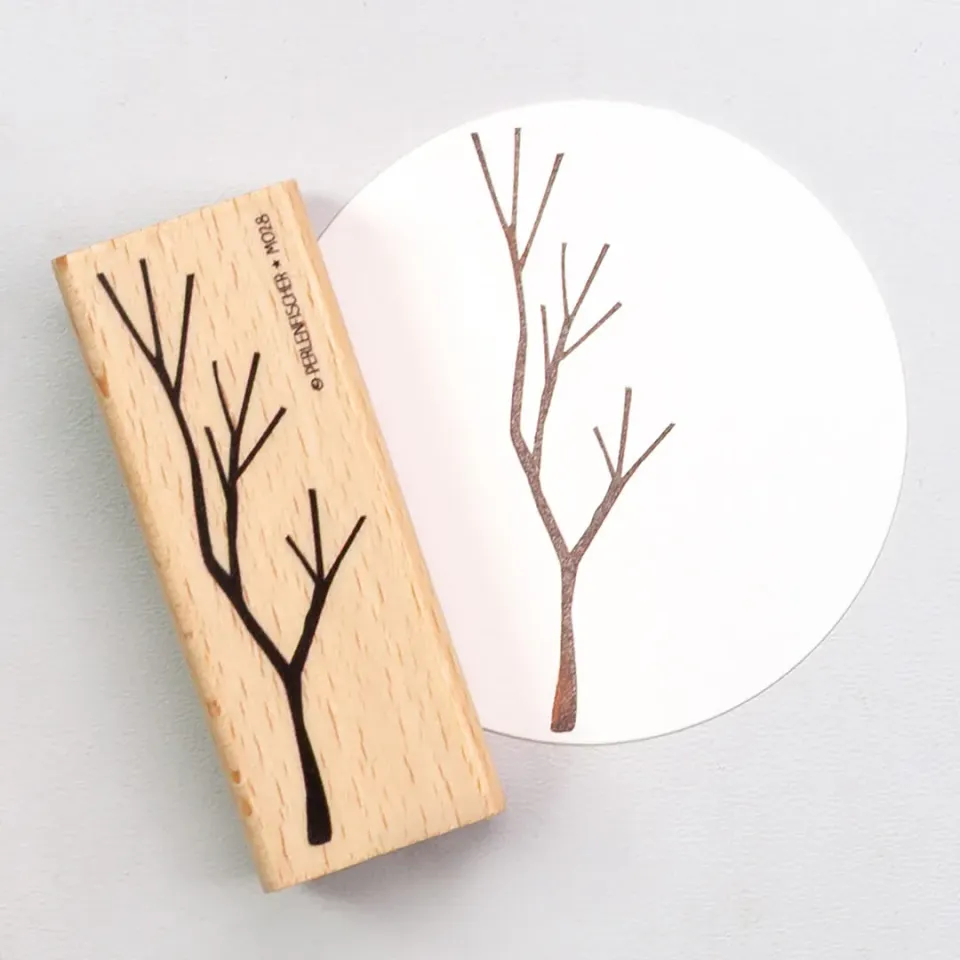 Perlenfischer Ast XL Stempel 70,6x20,5 mm Holz