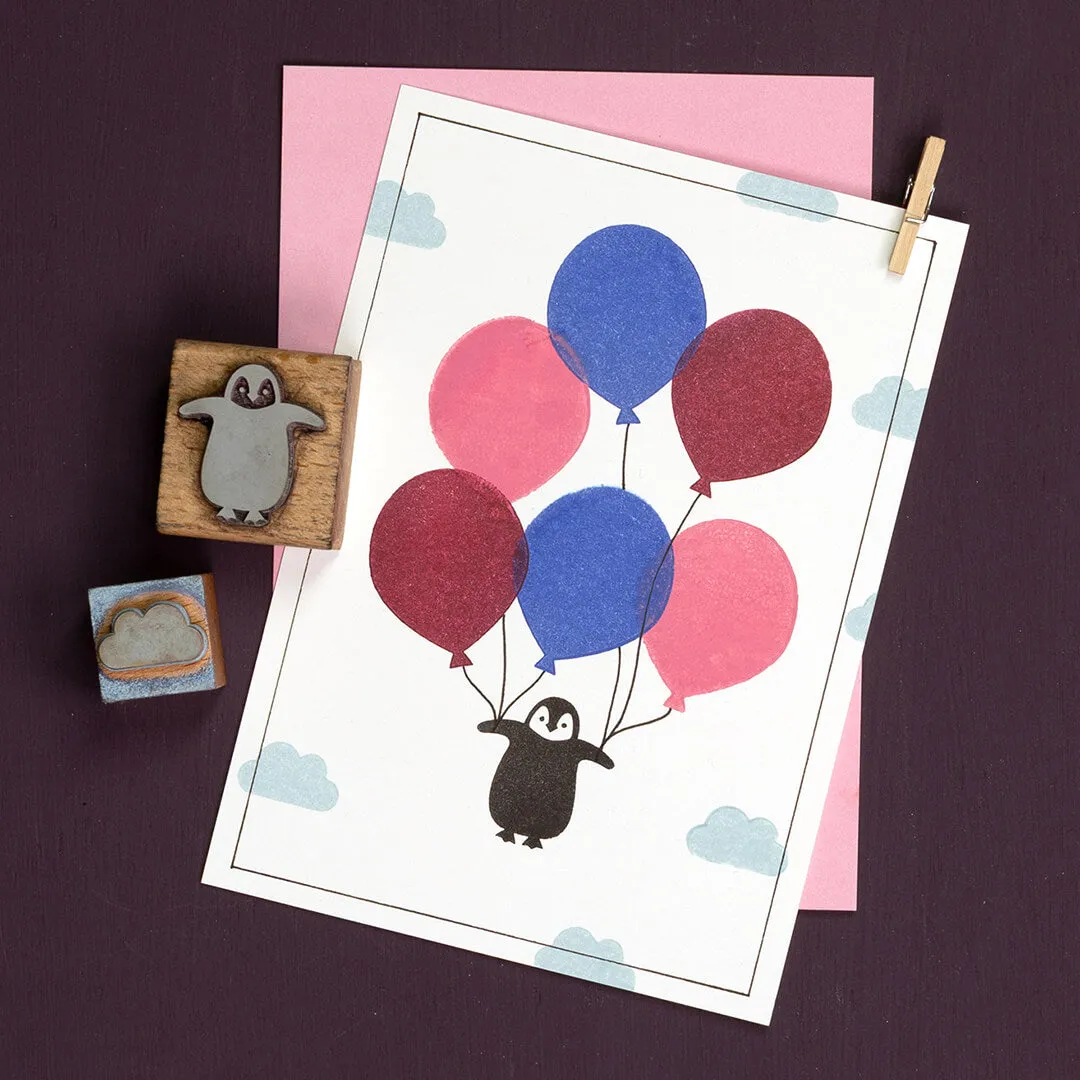 Perlenfischer Pinguinbaby 2 Stempel Holz 25 x 27 mm