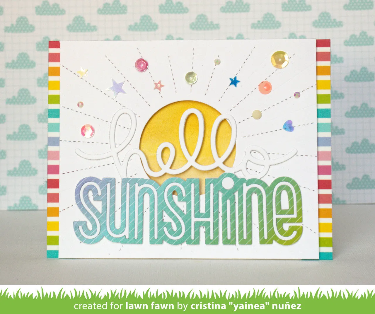 Lawn Fawn Giant Hello Sunshine Stanzschablone