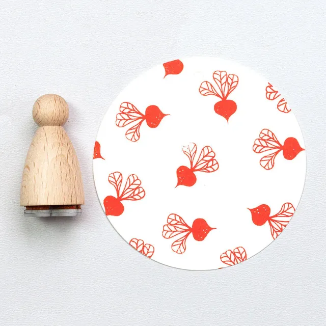 Perlenfischer Rübe klein Stempel 19x14 mm Holz