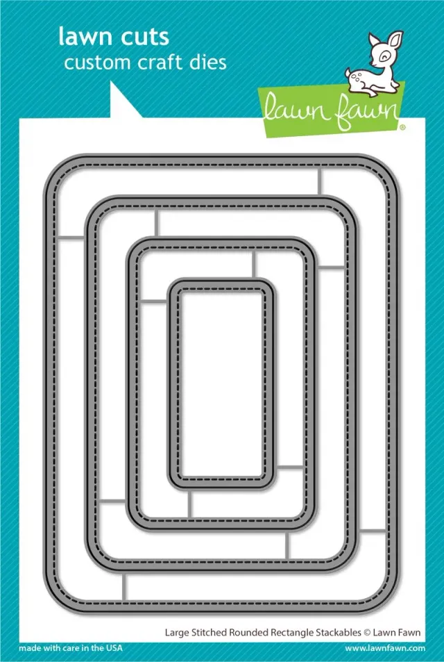Lawn Fawn Large Stitched Rounded Rectangle Stanzen 4tlg genäht