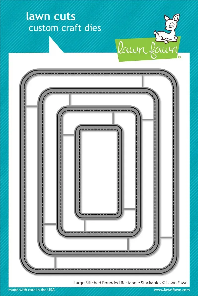 Lawn Fawn Large Stitched Rounded Rectangle Stanzen 4tlg genäht