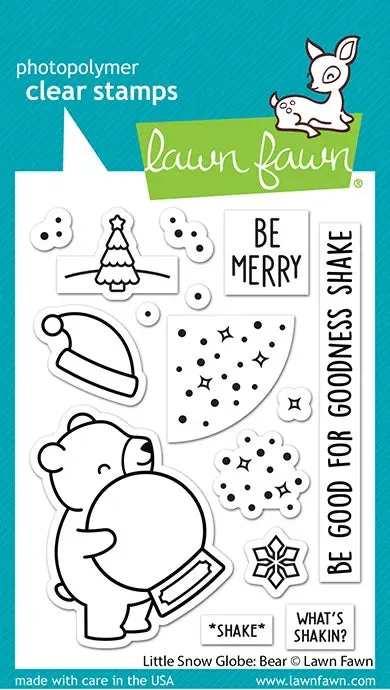Lawn Fawn Little Snow Globe Bear Clear Stamps Weihnachten