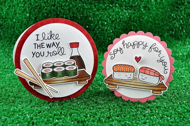 Lawn Fawn Let's Roll LF606 Stempelset Sushi 20-teilig